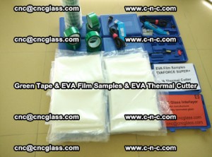 EVA FILM samples, Green tapes, EVA thermal cutter, for safety glazing (10)