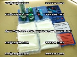 EVA FILM samples, Green tapes, EVA thermal cutter, for safety glazing (2)