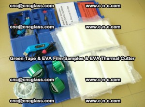 EVA FILM samples, Green tapes, EVA thermal cutter, for safety glazing (30)