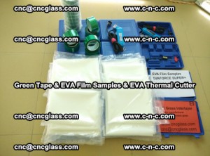 EVA FILM samples, Green tapes, EVA thermal cutter, for safety glazing (5)