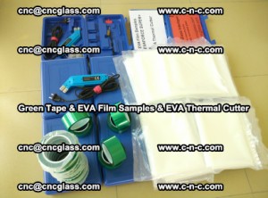 EVA FILM samples, Green tapes, EVA thermal cutter, for safety glazing (72)